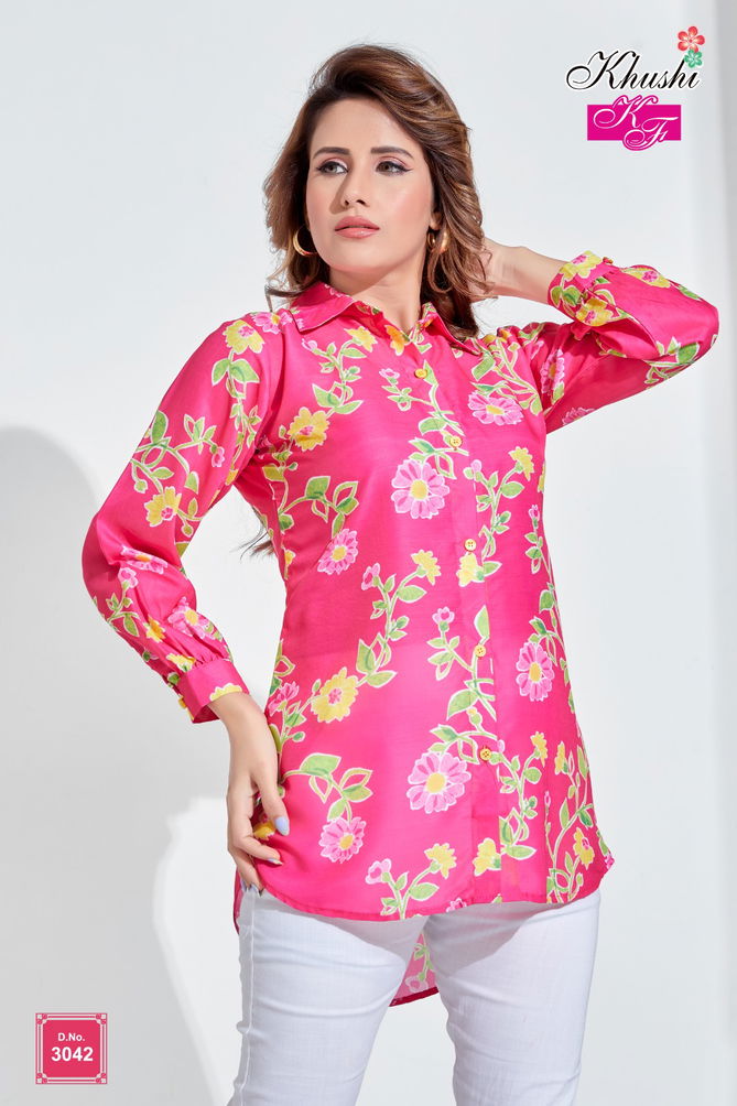 Fancy Digital Printed Ladies Shirt Catalog